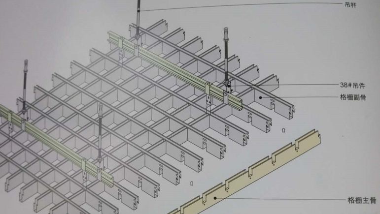 铝格栅吊顶安装示意图